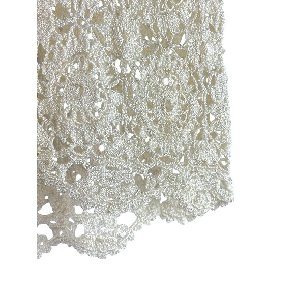 VTG Boho Cottage Delicate Trinchetto Hand Crocheted Knit Blouse, Women's Large - Picture 10 of 11
